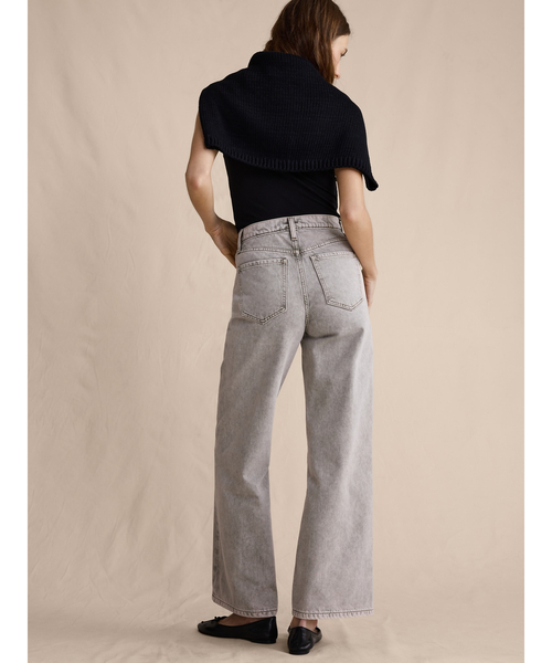 ジーンズ デニム デニムパンツ アイコン クラシック ワイドレッグ クロップ ジーンズ レディースの画像