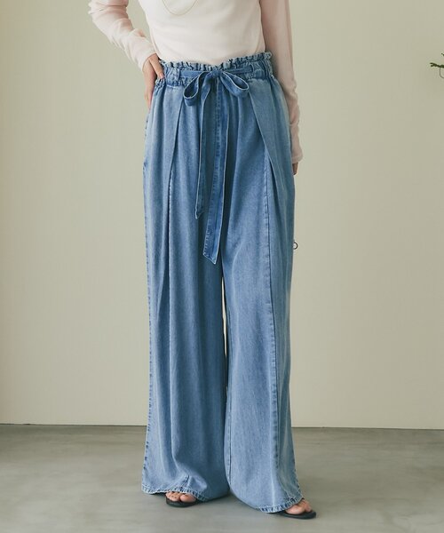 【新品未使用タグ付き】ラブティックボンボン ワイドデニム ブルー 2 La boutique Bonbon（ラブティックボンボン） ワイドパンツ ジーンズ