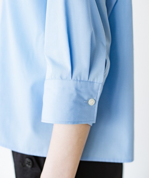 「haco!」 「quemademe」7分袖シャツ SMALL ライトブルー レディース_画像4