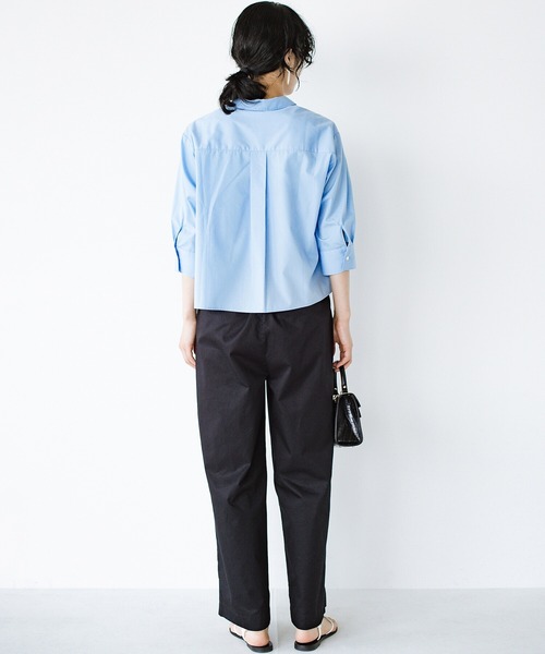 「haco!」 「quemademe」7分袖シャツ SMALL ライトブルー レディース_画像6
