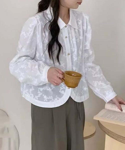 「aimoha」 長袖シャツ FREE ライトベージュ レディース_画像8