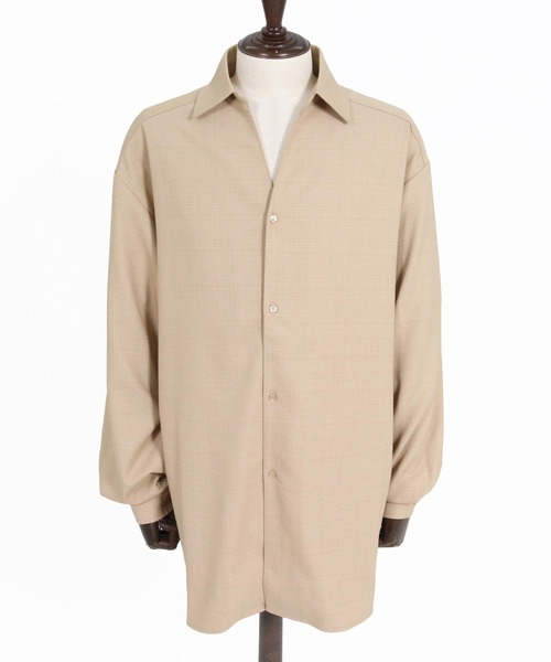 シャツ ms6538-Slub Yarn Monogram Shirts セミロングシャツ(A72026cmb) メンズの画像