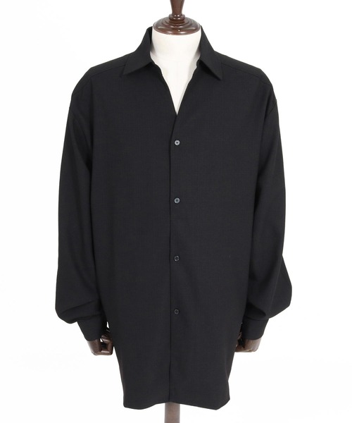 シャツ ms6538-Slub Yarn Monogram Shirts セミロングシャツ(A72026cmb) メンズの画像
