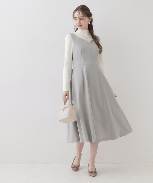 「couture brooch」 ノースリーブワンピース 38 ダークグレー レディース_画像9