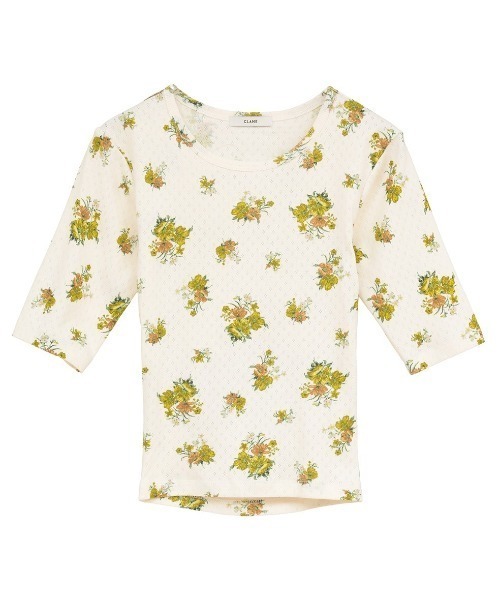 CLANE（クラネ） tシャツ CLANE/クラネ/BACK OPEN FLOWER TOPS