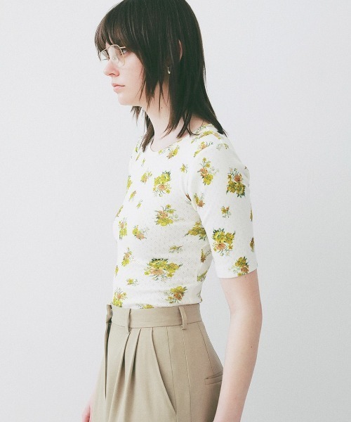 CLANE（クラネ） tシャツ CLANE/クラネ/BACK OPEN FLOWER TOPS