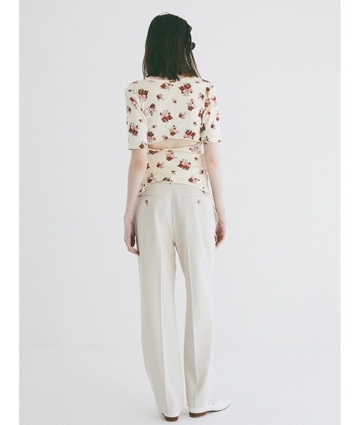 CLANE（クラネ） tシャツ CLANE/クラネ/BACK OPEN FLOWER TOPS