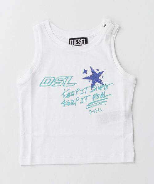 「DIESEL KIDS」 「KIDS」ノースリーブトップス 24M ホワイト キッズ_画像3