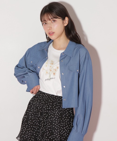 「JILL by JILL STUART」 長袖シャツ FREE ブルー レディース_画像6