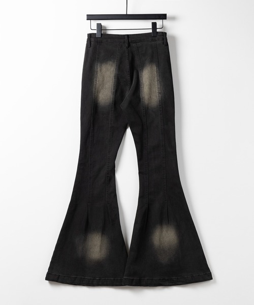 「me+em select」 ブーツカットデニムパンツ LARGE ブラック レディース_画像3