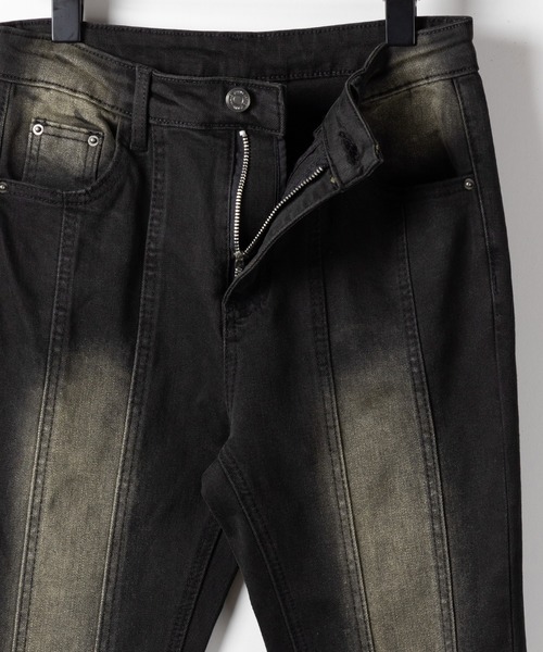 「me+em select」 ブーツカットデニムパンツ LARGE ブラック レディース_画像4
