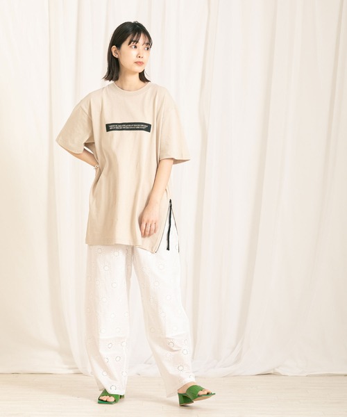 「blanc basque」 半袖Tシャツ 38 ベージュ レディース_画像2
