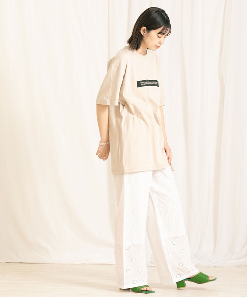「blanc basque」 半袖Tシャツ 38 ベージュ レディース_画像3