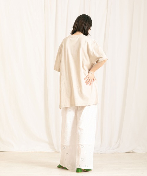 「blanc basque」 半袖Tシャツ 38 ベージュ レディース_画像4