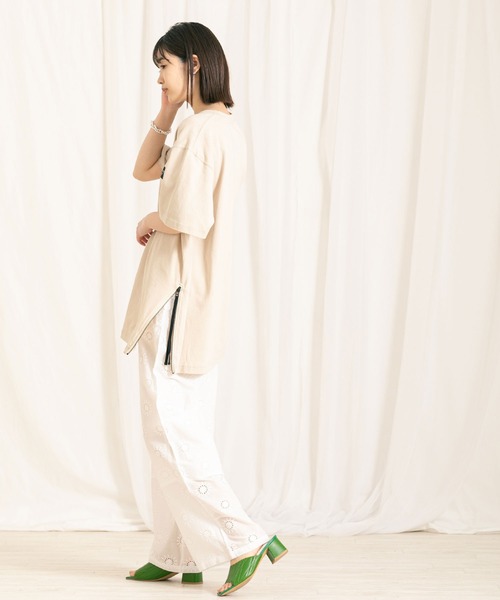 「blanc basque」 半袖Tシャツ 38 ベージュ レディース_画像5