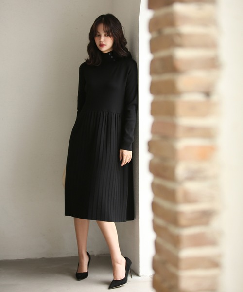 SAISON DE PAPILLON（セゾンドパピヨン） ワンピース ハイネック