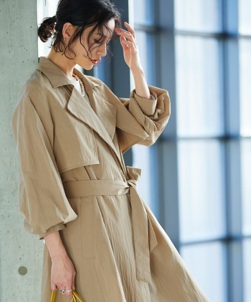 DABUWAWA 長袖 ジャケット スカート トレンチコート風 2点セット dressstar_dsj0084