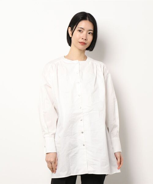 ブラウス シャツ COTTON LINE EMB SHIRT レディース Edition ブラウス シャツ ゼニア ビブフロントシャツ レディース