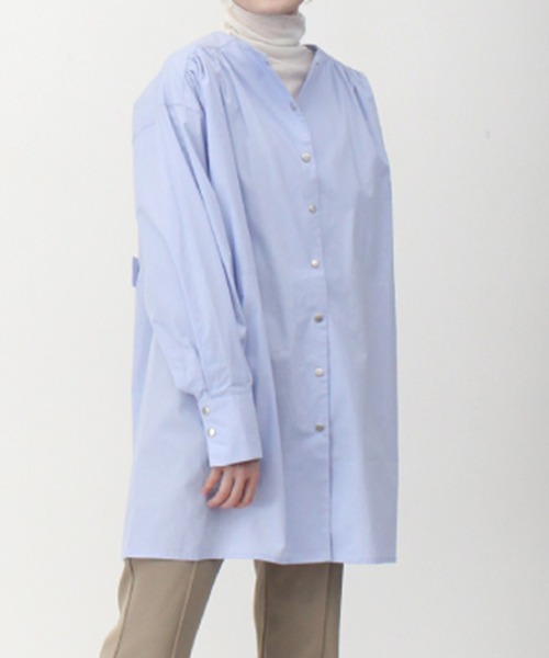 STYLEBLOCK ブラウス シャツ ブロードスナップ釦ブラウス