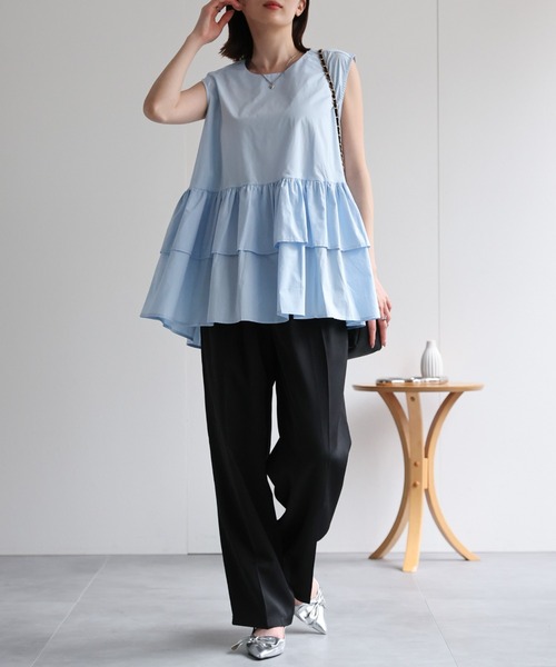 sakishimatokyo チュニック 「選べる柄」ノースリーブ ティアード