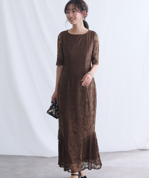 PourVous（プールヴー） ドレス 七分袖＆ミモレ丈 パーティードレス