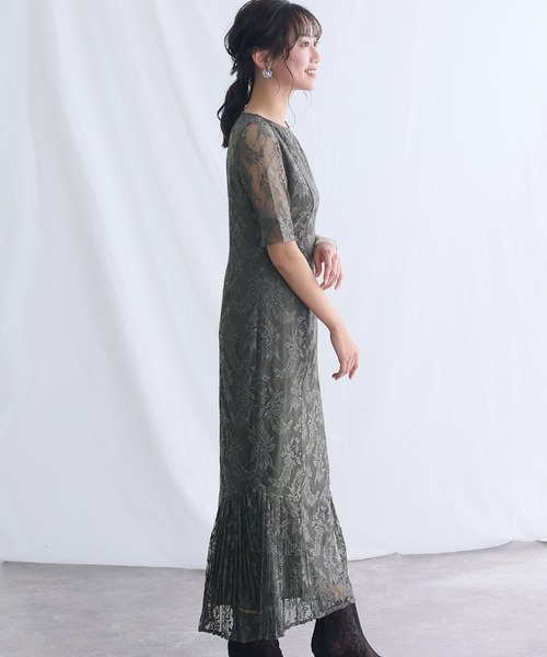 PourVous（プールヴー） ドレス 七分袖＆ミモレ丈 パーティードレス