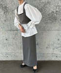 ロング スカート リブタイトスカート「スタイル...の詳細画像3