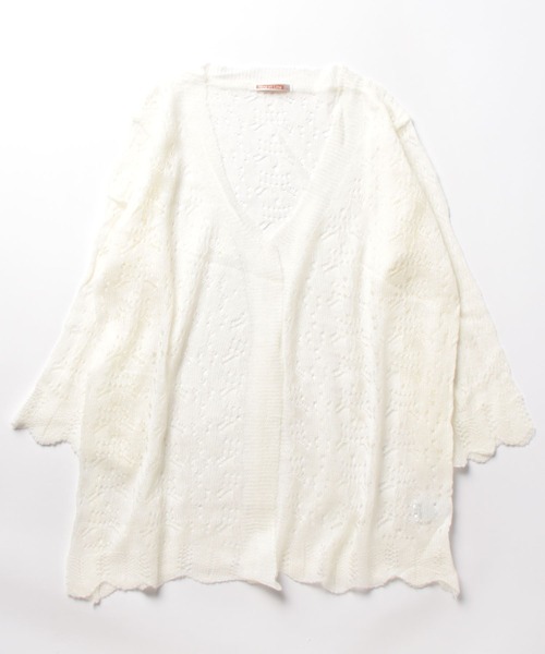 NinaetLina（ニナエリナ） カーディガン ロングリブ透け感カーディガン