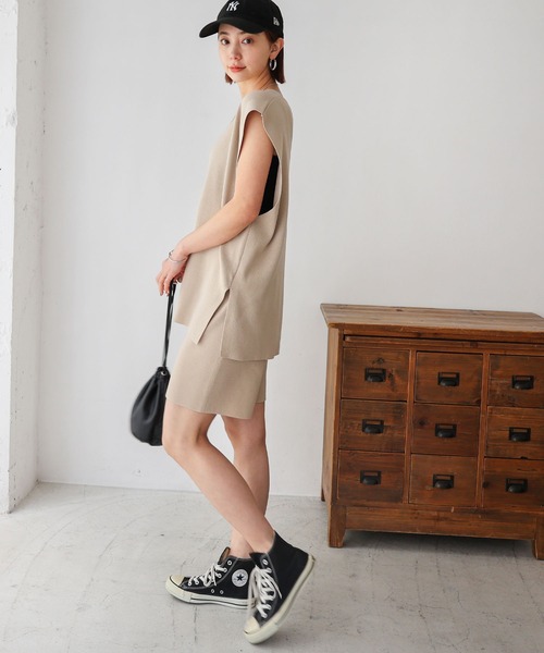 andme（アンドミー） パンツ リネンライクニットショートパンツ