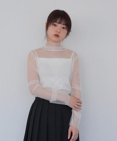 United Tokyo シースルー タートルネック 長袖 Tシャツ UNITED TOKYO (F) 長袖 タートルネック シースルー トップス
