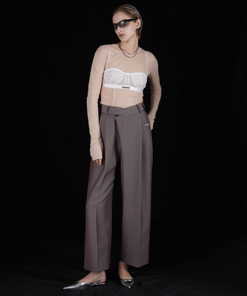tシャツ シアーフライスレイヤードトップ / Sheer Fraise Layered Top レディース PRANK PROJECT tシャツ シアーフライスレイヤードトップ / Sheer