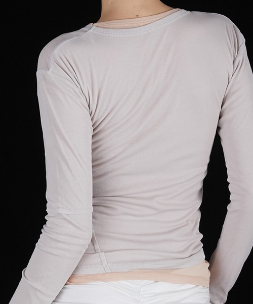 プランクプロジェクト　レースシアープリントカットソー　ホワイト　長袖　シースルー PRANK PROJECT（プランクプロジェクト） tシャツ シアーフライス