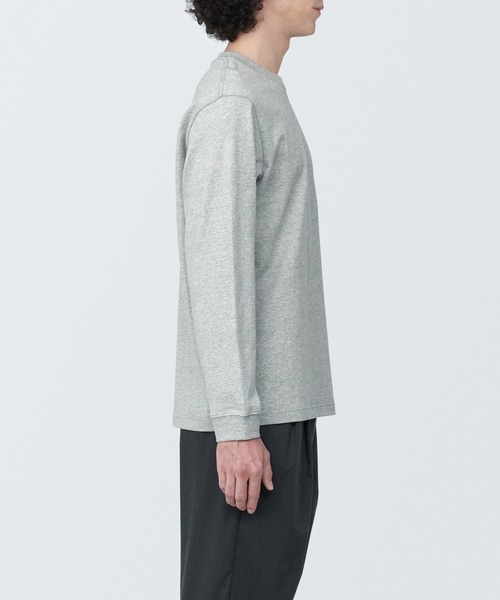 無印良品（MUJI） tシャツ 紳士 洗いざらし太番手クルーネック長袖T