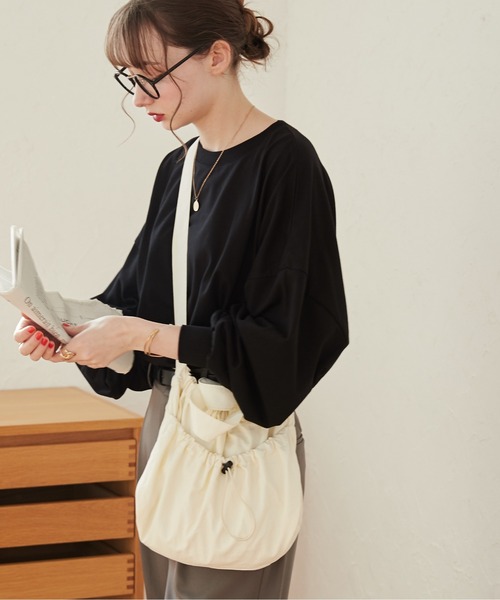 ANGIE ショルダーバッグ バッグ ナイロン ドローストリング 2WAY
