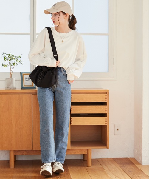 ANGIE ショルダーバッグ バッグ ナイロン ドローストリング 2WAY