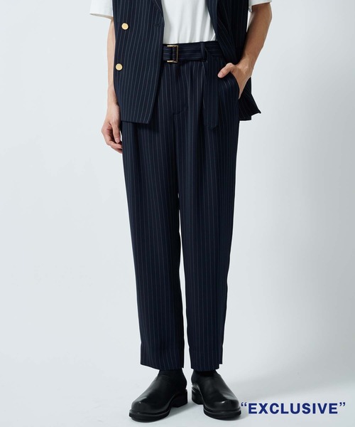 スラックス 「CULLNI」STUDIOUS別注TAPERD PANTS STRIPE メンズの画像