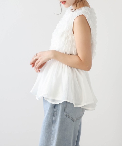 SUGAR BISKET tシャツ シフォンフリルペプラムトップス