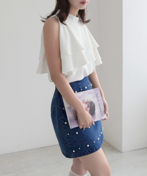 Julia Boutique tシャツ 2wayフリル肩あきブラウス/24013