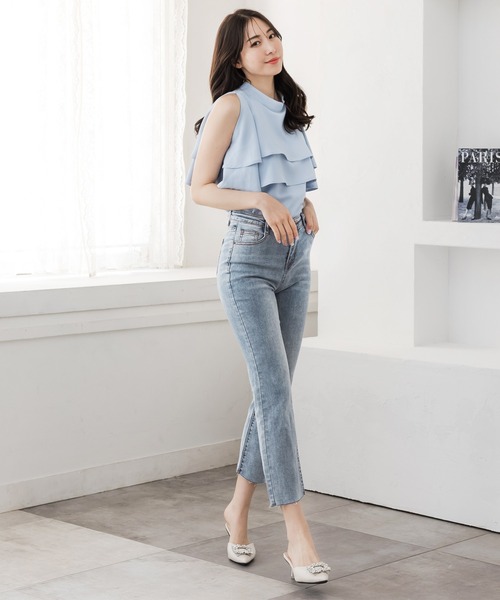 Julia Boutique tシャツ 2wayフリル肩あきブラウス/24013