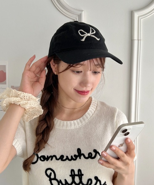 coco 中古 ムニタルプ MUNITALP キャップ フリー 紺 白 レディース つば広リボン レースハット coco 中古 ムニタルプ MUNITALP キャップ フリー 紺 白