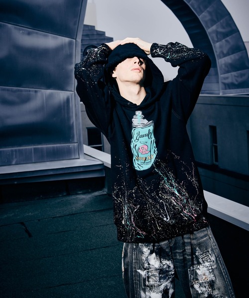 glamb（グラム） パーカー Spray Hoodie / スプレーフーディー メンズ
