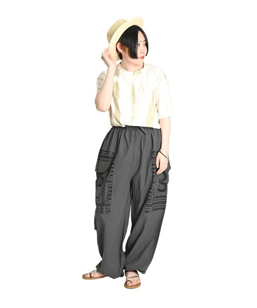 marai（マーライ） パンツ エスニック柄 ウエストゴム バルーンパンツ
