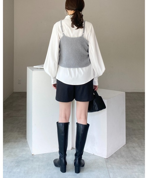 ベスト ジレ バックリボンショート丈ビスチェ レディース 1chaku. ベスト ジレ バックリボンショート丈ビスチェ