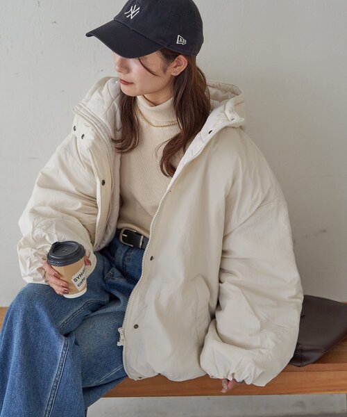 discoat 機能中綿モンスターショートコート アイボリー タグ付き新品