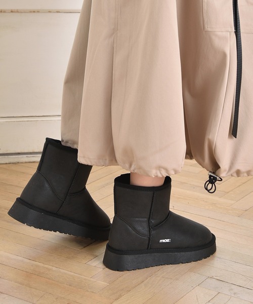 moz（モズ） ブーツ メタリック 裏ボアシャイニームートンブーツ