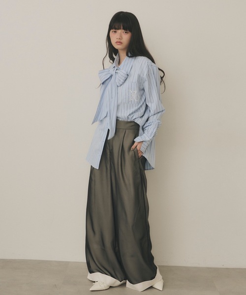 VIOLETTA（ヴィオレッタ） スラックス パンツ シアーレイヤードワイド