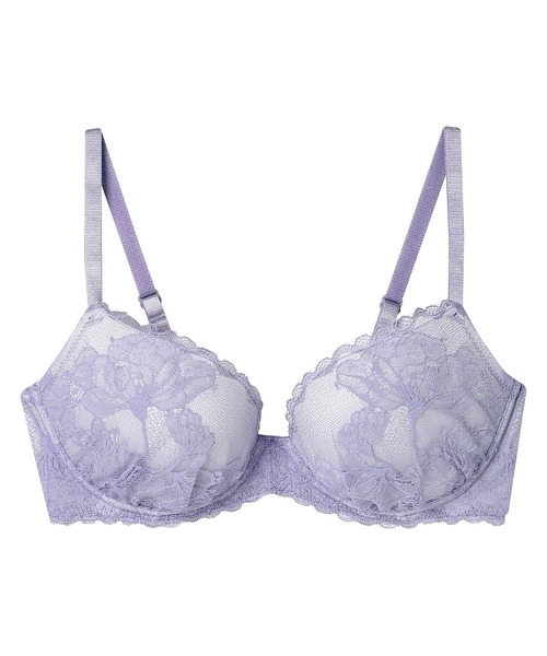 花の森椿様シャンデールNew柄ブラジャーバイオレットF90 AMPHI ブラジャー 「SPRiNGコラボ」「BRAGENIC ブラジェニック 盛り胸