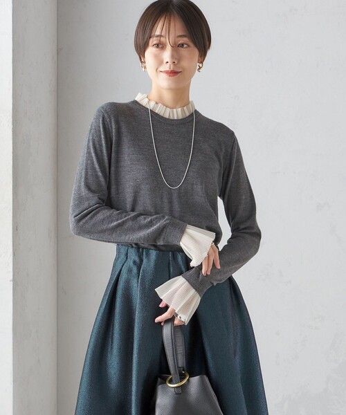 SHIPS（シップス） ニット セーター 「手洗い可能」オーガンジー