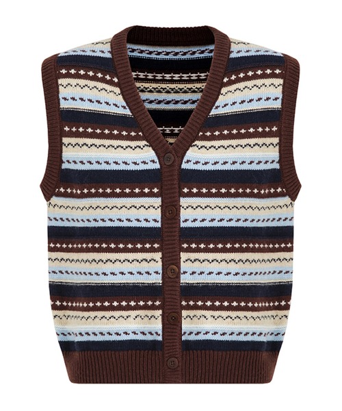 フェアアイル柄ニットベスト（色：マルチカラー）のおすすめ人気商品