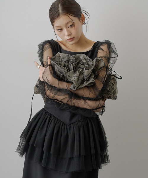 VIOLETTA（ヴィオレッタ） ウェーブフリルレースビスチェ レディース